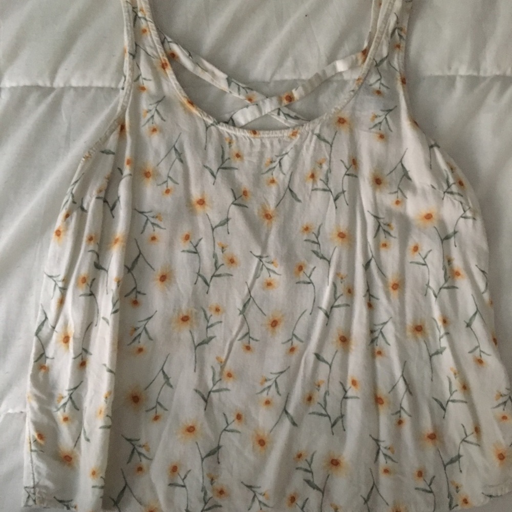 White floral crop top